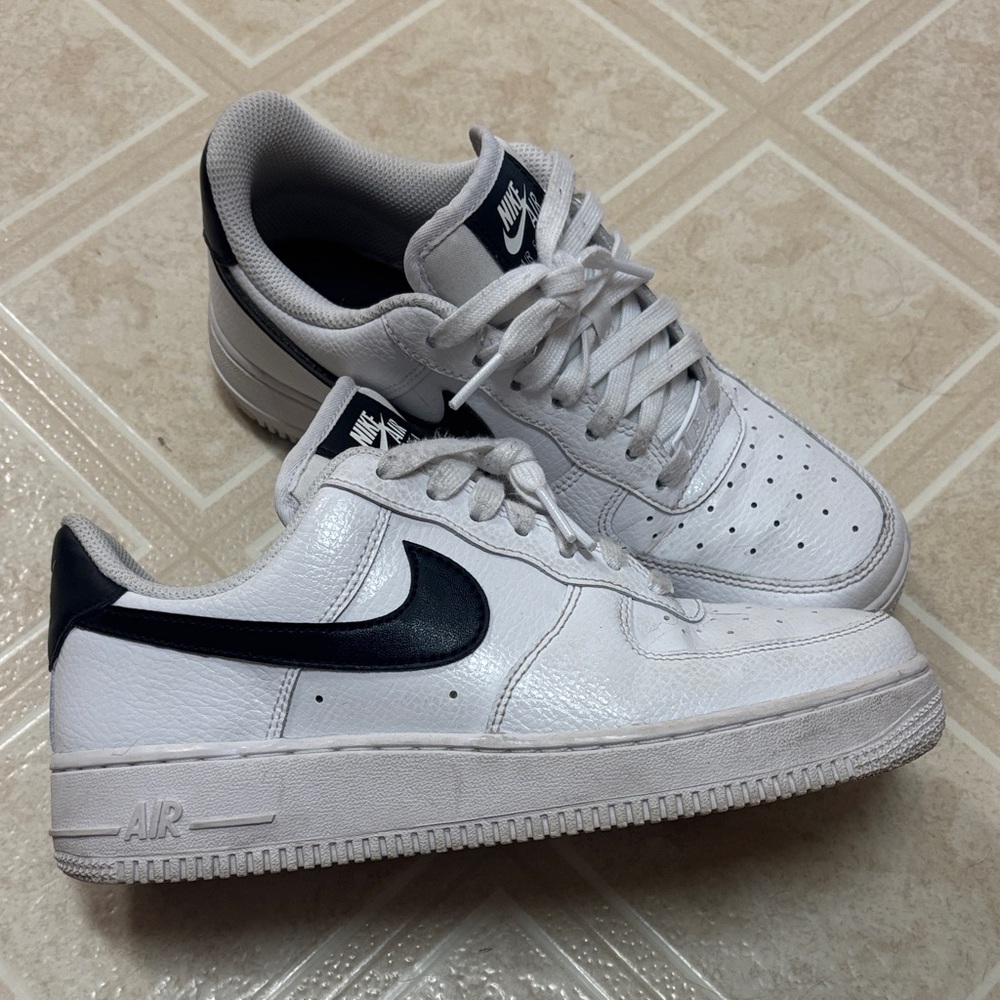 Nike Air Force 1 White and Black Shoes
